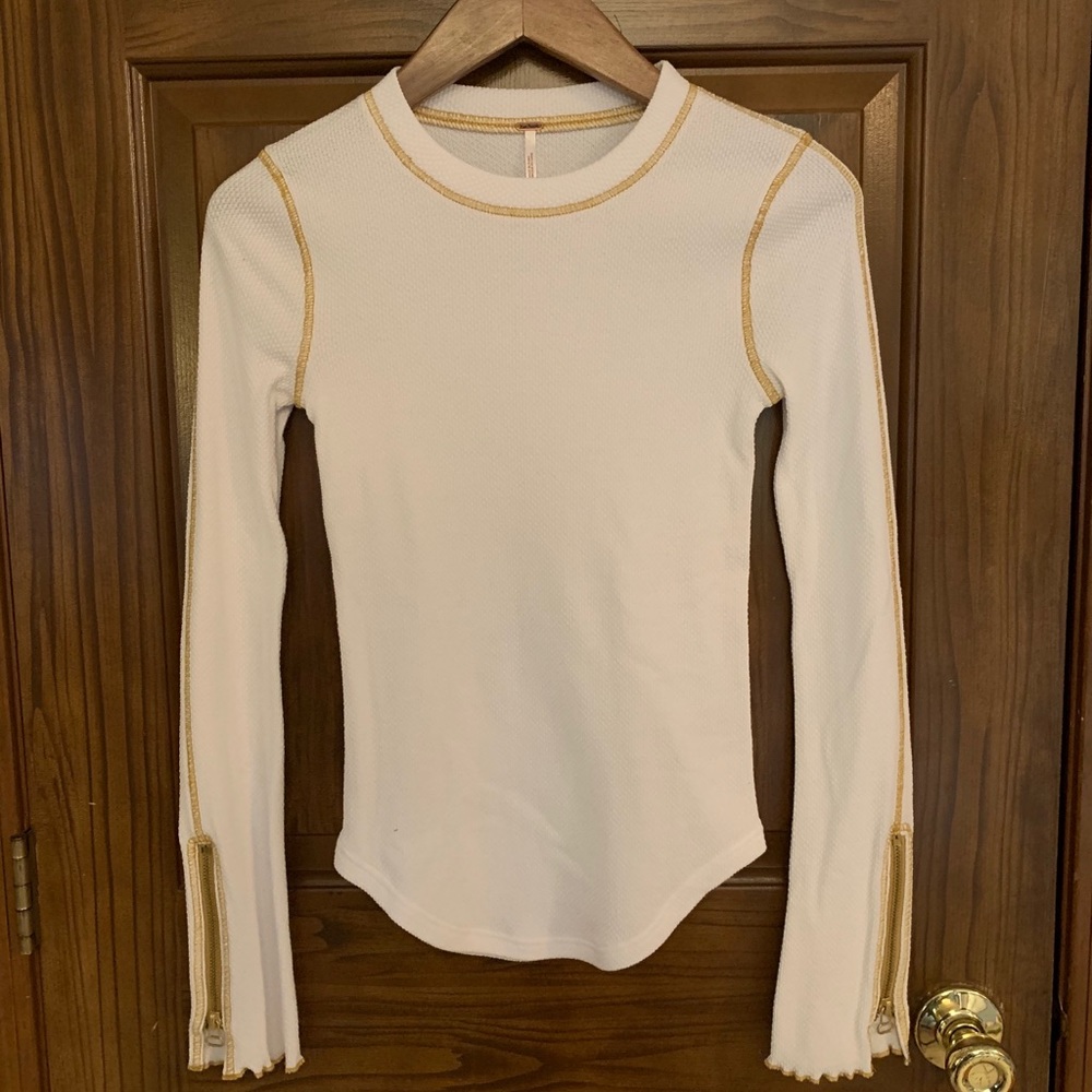 Free people zippered sleeve top